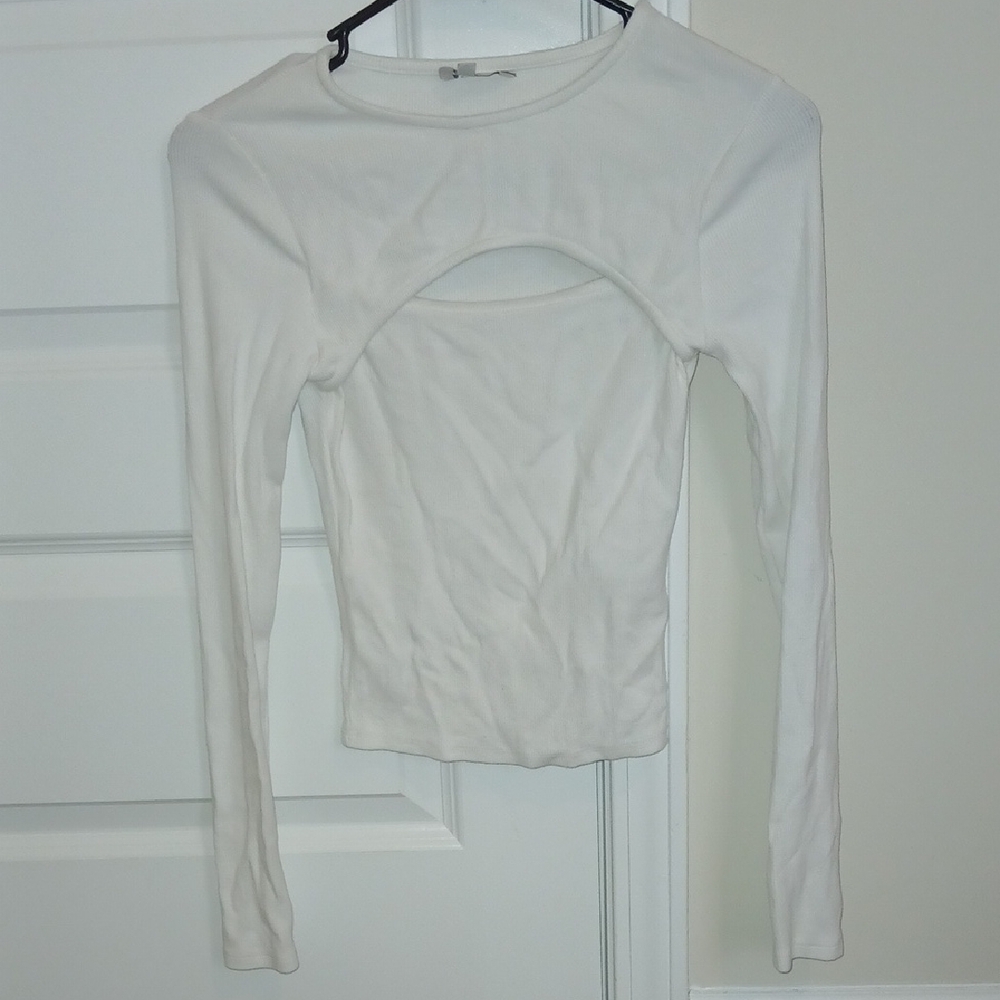 Chic White Long Sleeve Women's Top